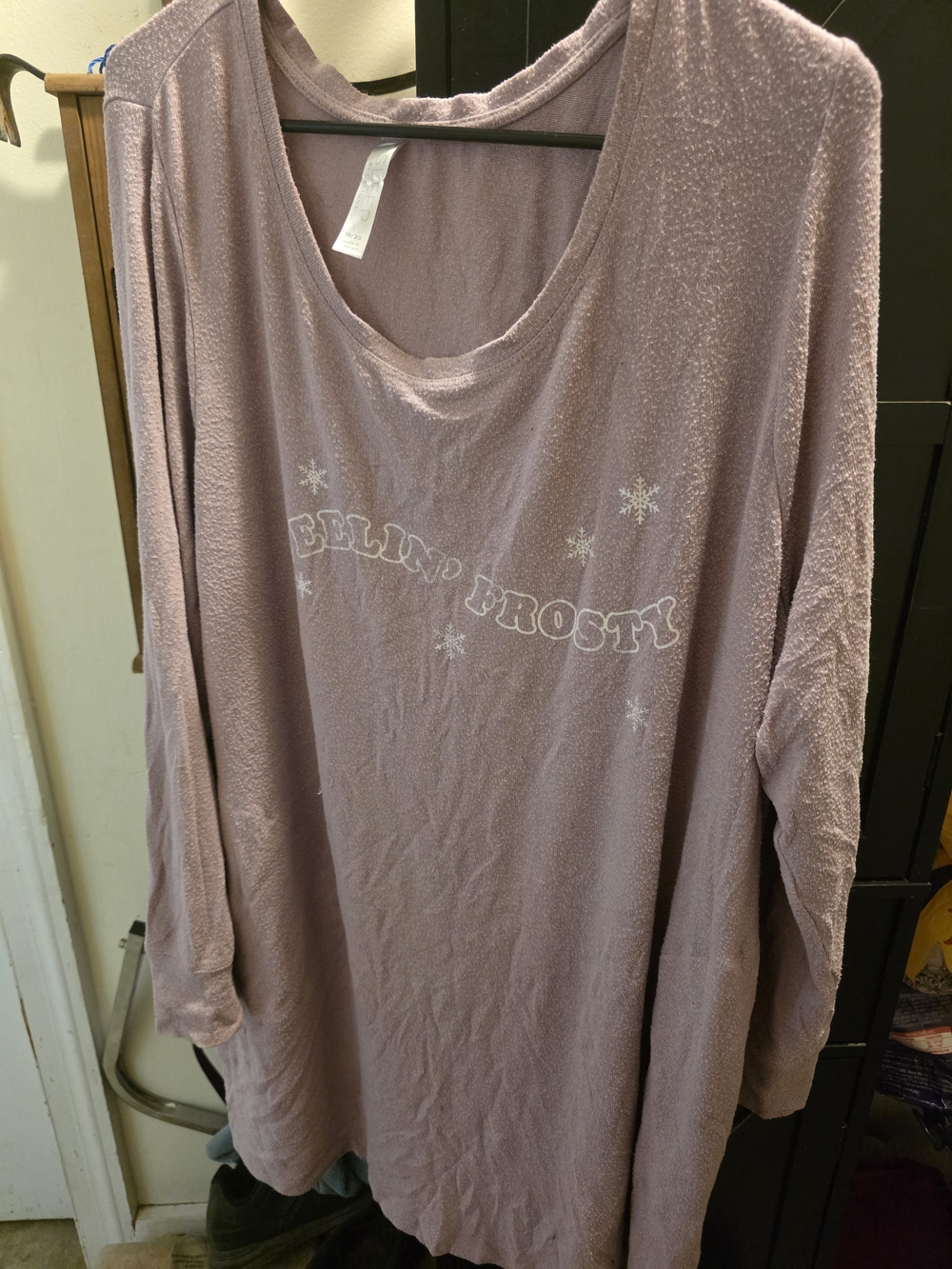 Cacique Dusty Mauve "Feeling Frosty" Long Sleeve Top